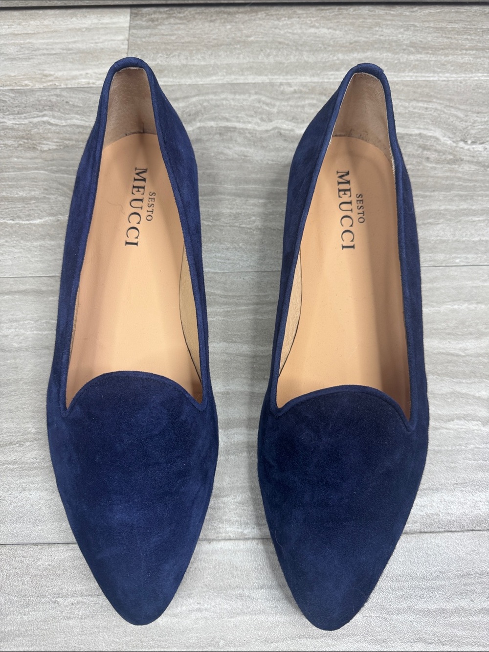 Sesto Meucci Navy Suede Slip-On Loafers Womens Size 8.5 - Picture 2 of 10